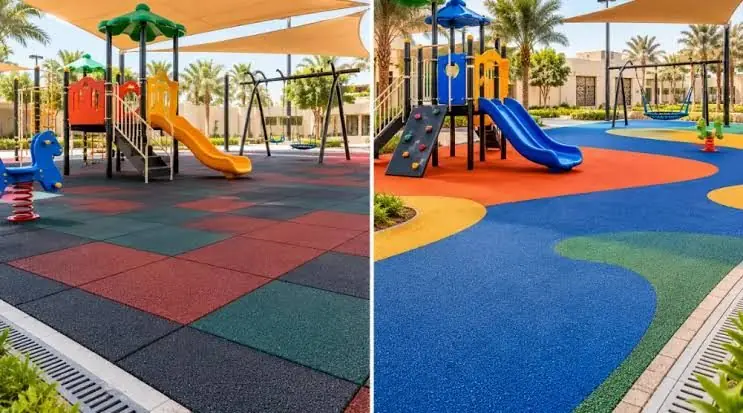 Safety EPDM rubber flooring tiles for playground